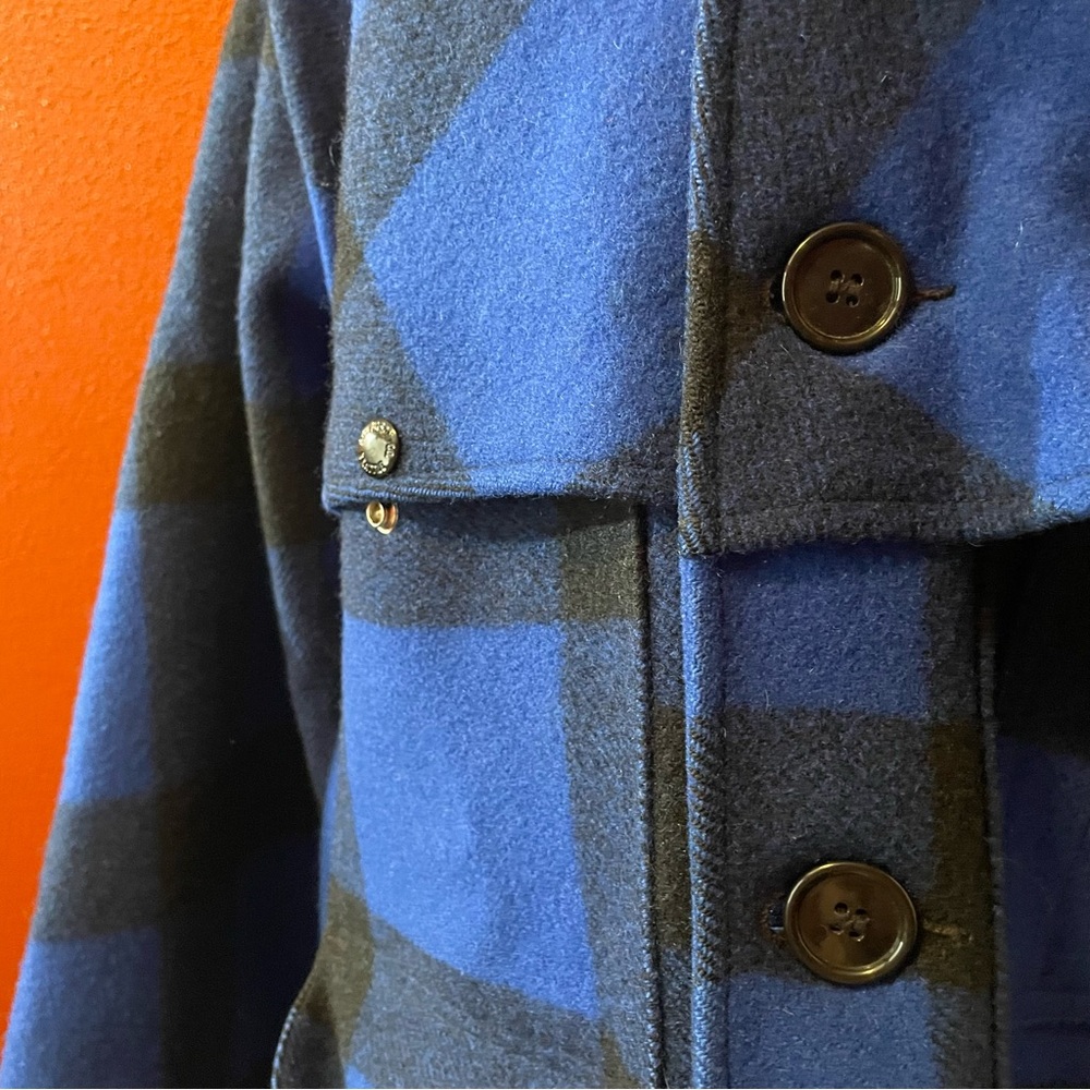 CC‎ Filson Vintage Men’s Mackinaw Cruiser Wool Blue Buffalo Plaid Garment Coat - Picture 4 of 6